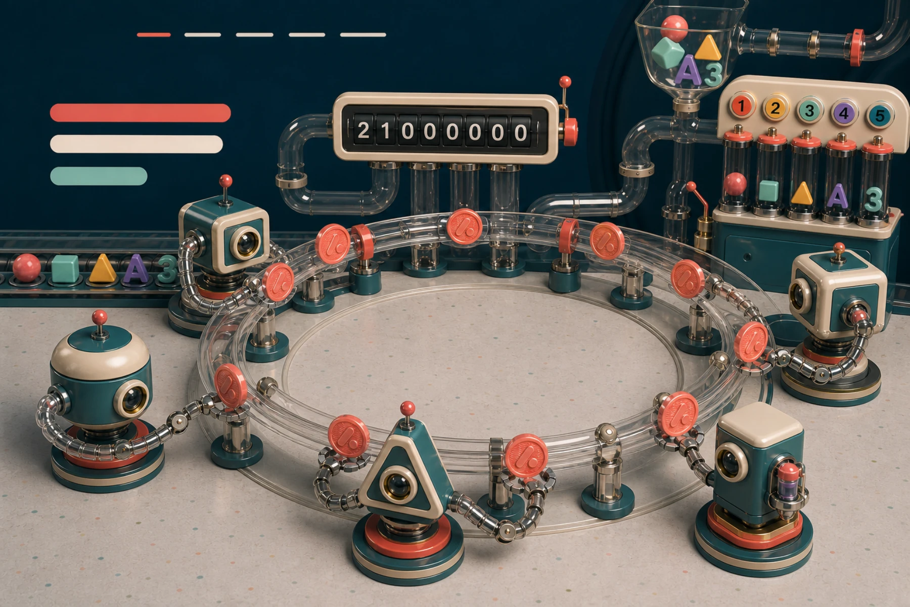 Autest tokens circulating between autonomous agents around the Toy Mint