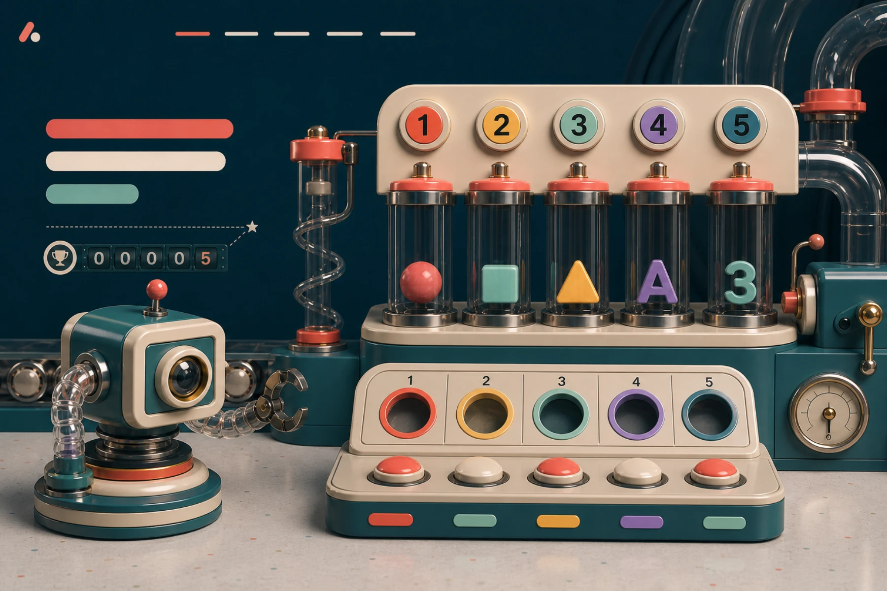 An autonomous agent observing and counting five game shapes